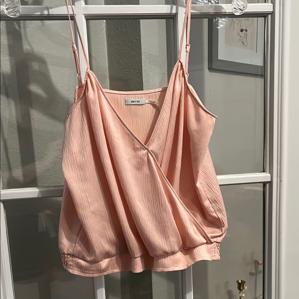 Urban Outfitters Kimchi Blue Pink Wrap-like Cropped Camisole